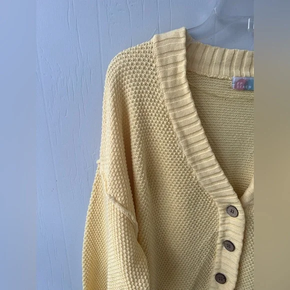 Free People Beach (Free-est) Hailee Waffle Knit Cardigan (size M) - Picture 7 of 15